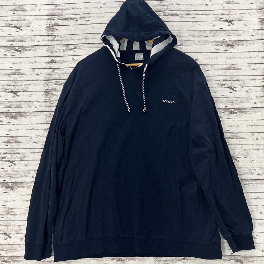 Condor Tactical Hooded Shirt Men's L/XL Blue Long Sleeve Pullover Organic Cotton